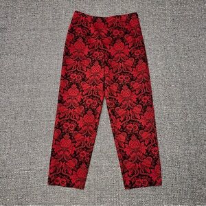 Talbots Vintage Red and Black Stretch Cropped Pants